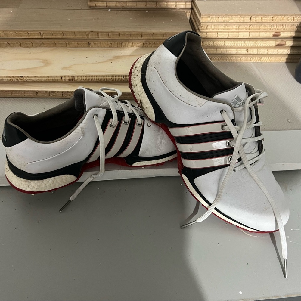 Adidas Men’s White and Black Golf Shoes